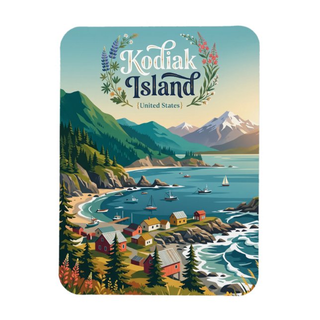 Ímã Ilha Kodiak Alasca (Vertical)