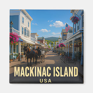 Imã Ilha Mackinac Michigan Lago Presente Viagem
