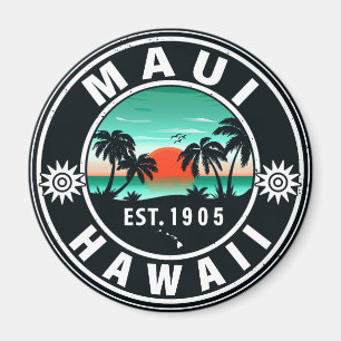 Imã Ilha Maui Hawaii Retro Sunset Souvenirs 60s
