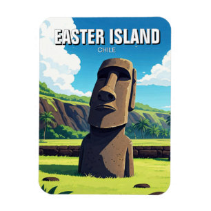 Ímã Ilha páscoa Chile Moai Viagem