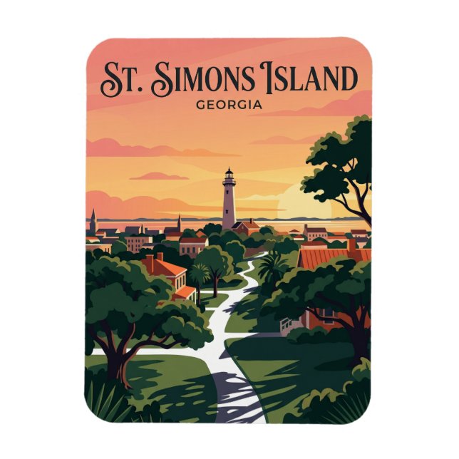 Ímã Ilha St. Simons EUA (Vertical)