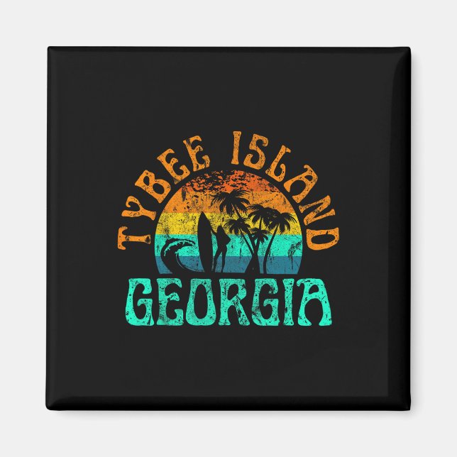 Imã Ilha Tybee Geórgia Praia de Surf Ondas do Oceano S (Frente)