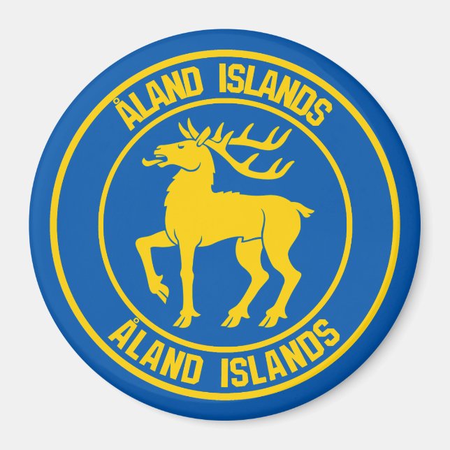 Imã Ilhas Åland Round Emblem (Frente)