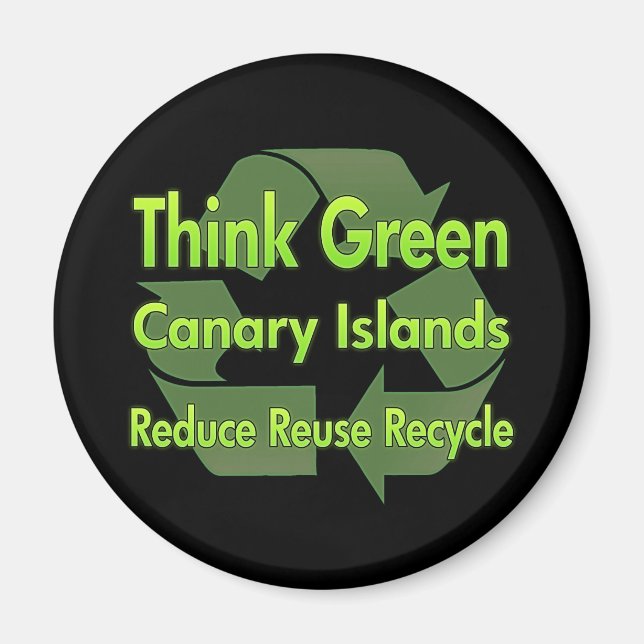 Imã Ilhas Canárias pense verde (Frente)