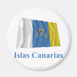 Imã Ilhas Canárias que acenam a bandeira com nome no