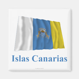 Imã Ilhas Canárias que acenam a bandeira com nome no