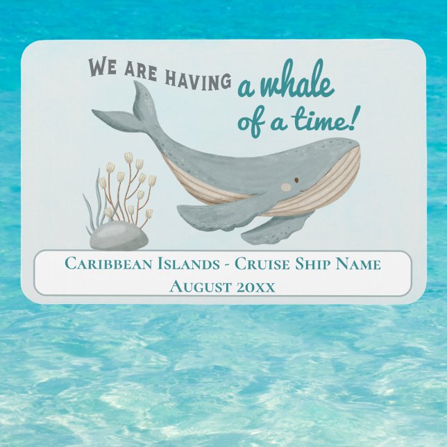 Ímã Ilhas Caribes Cabin Stateroom Cruise (Cruise ship cabin decor door marker finder. Whale of a time! Fun!)