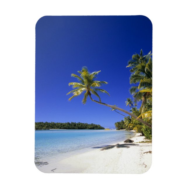 Ímã Ilhas Cook de praia com Palm (Vertical)