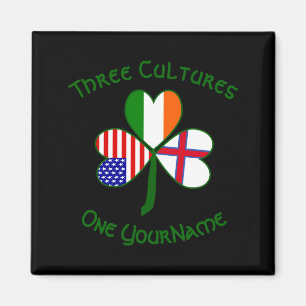 Imã Ilhas Faroé Irlanda EUA Trevo Personalizado T 