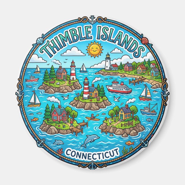 Imã Ilhas Thimble, Connecticut Connecticut (Frente)
