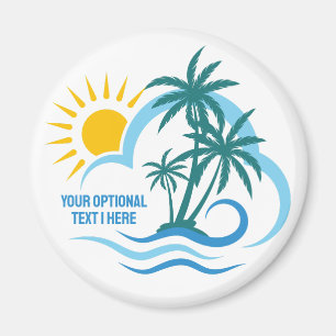 Imã Ilhas Tropicais de Texto Personalizado