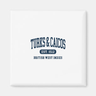 Imã Ilhas Turcas e Caicos Retro Preppy Throwck Souv