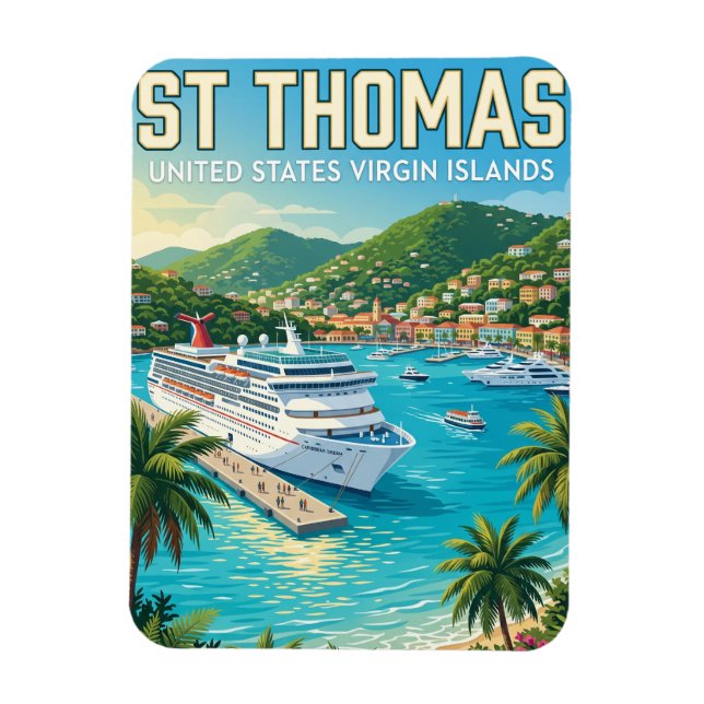 Ímã Ilhas Virgens Americanas São Tomás (Vertical)