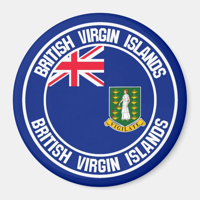Imã Ilhas Virgens Britânicas Round Emblem (Frente)