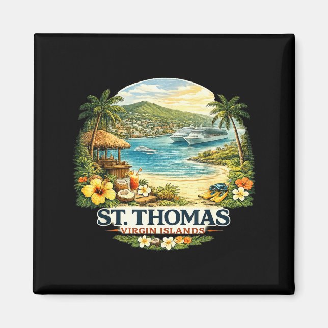 Imã Ilhas Virgens Presente St John Thomas Viagem Antig (Frente)