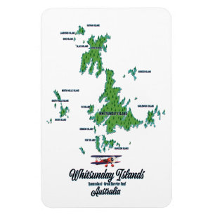 Ímã Ilhas Whitsunday Austrália mapa poster
