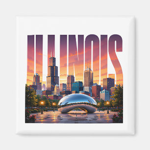 Imã Ilinois Horizonte de Chicago Aventura Urbana à Bei