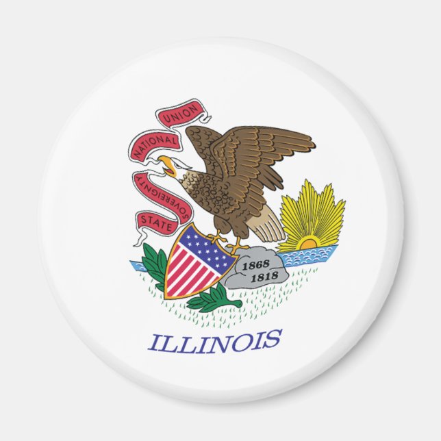 Imã Illinois Flag Magnet (Frente)