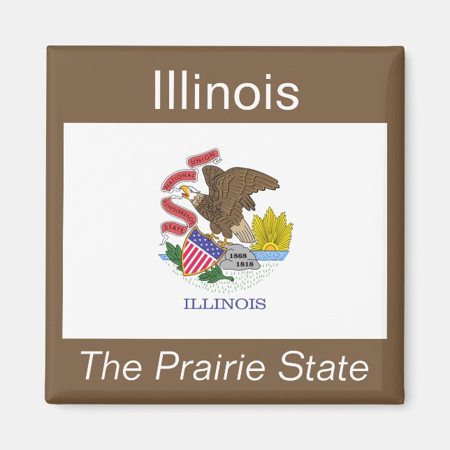 Imã Illinois Flag Magnet (Frente)