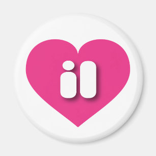 Imã Illinois Hot Pink Heart - Amor