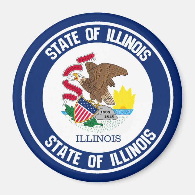 Imã Illinois Round Emblem (Frente)