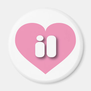 Imã Illinois Solid Pink Heart - Amor