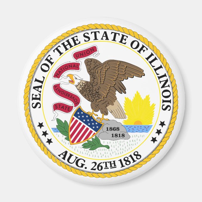 Imã Illinois State Seal Emblem (Frente)