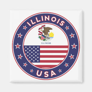 Imã Illinois, USA States, Illinois t-shirt