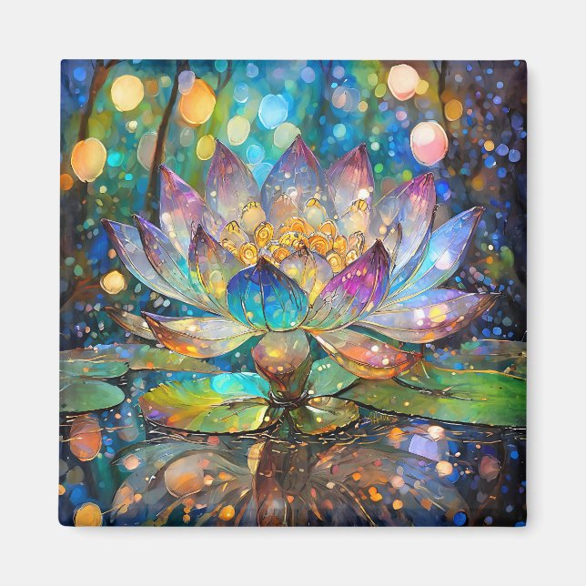 Imã Illuminated Blooming Lotus Flower (Frente)