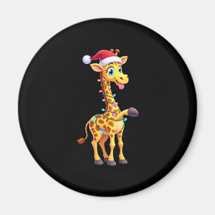Imã Iluminação de Natal Girafa Funny Santa Girafa Nata