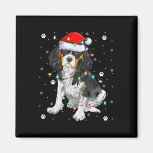 Imã Iluminação de Natal Papai Noel Cavalier King Charl
