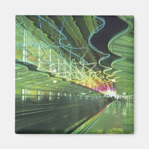 Imã Iluminação de néon no corredor do Aeroporto O'hare