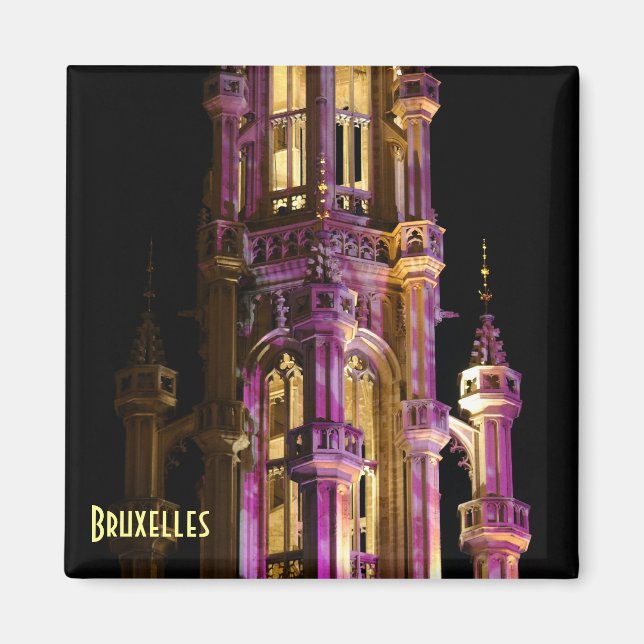 Imã Iluminação noturna da Grand Place em Bruxelas (Frente)