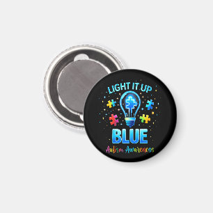 Imã Ilumine de Azul Conscientização do Autismo Autista