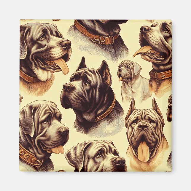 Imã Ilusão de Vintage Neapolitan Mastiff (Frente)