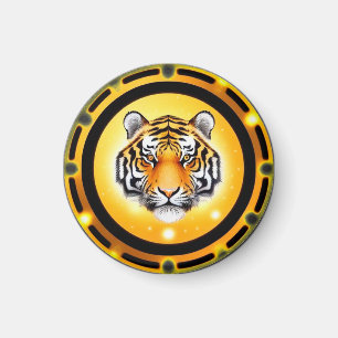 Imã Ilustração Abstrata de Tigre em Negrito
