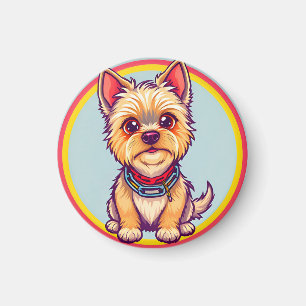 Imã Ilustração Adorável de Cachorro de Desenho Animado