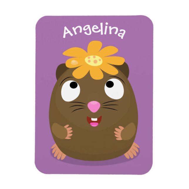 Ímã Ilustração animada feliz cota-guiné (Vertical)