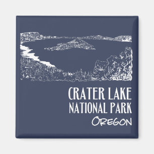 Imã Ilustração Artística do Parque Nacional Crater Lak