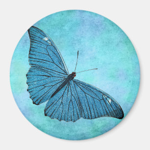 Imã Ilustração azul dos 1800s da borboleta da cercet