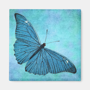 Imã Ilustração azul dos 1800s da borboleta da cercet