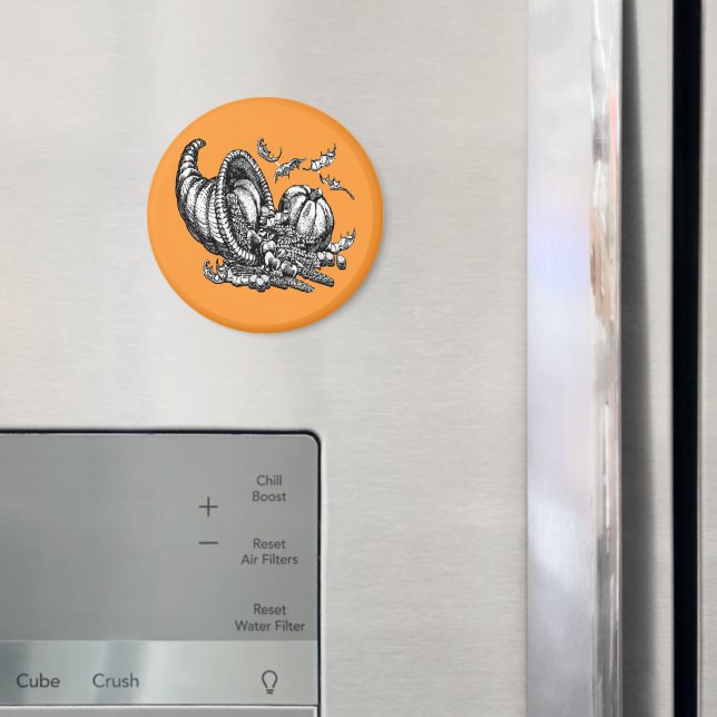 Imã Ilustração Branca Negra Clássica de Cornucopia Sel (In Situ (Fridge))