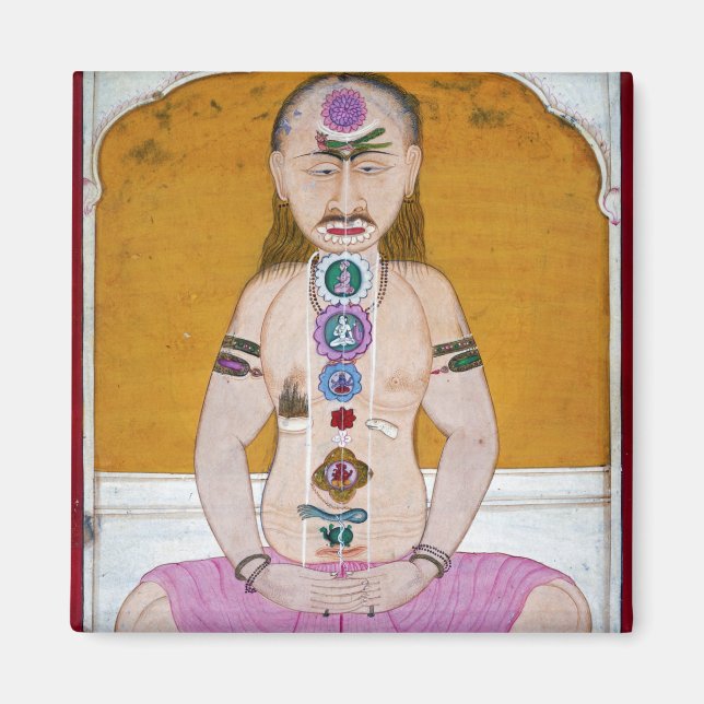 Imã Ilustração Chakra Yoga para Meditação (Frente)