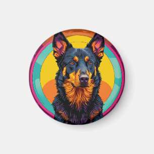 Imã Ilustração Colorida do cão Beauceron