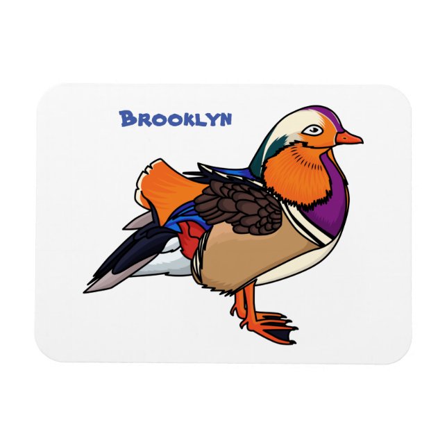 Ímã Ilustração colorida do pato de mandarina (Horizontal)