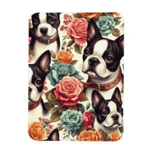 Ímã Ilustração Cute Boston Terrier