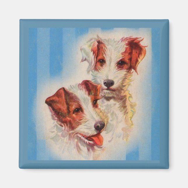 Imã ilustração CUTE Jack Russell terriers (Frente)