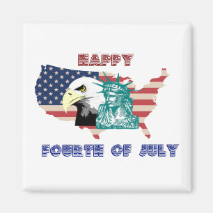 Imã Ilustração da Águia da Liberdade Americana em 4 de