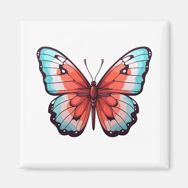 Imã Ilustração da borboleta de desenho animado (Frente)