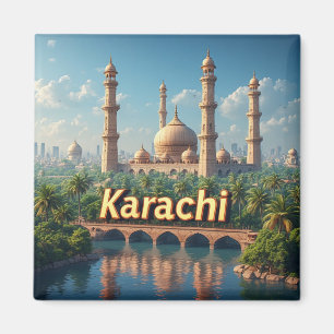 Imã Ilustração da Cidade de Viagem Karachi Paquistão